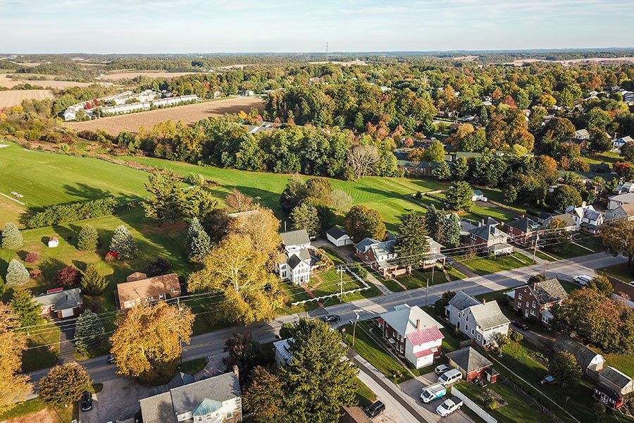 York PA Insurance - Aerial View of Neighborhood iof Homes n York County PA